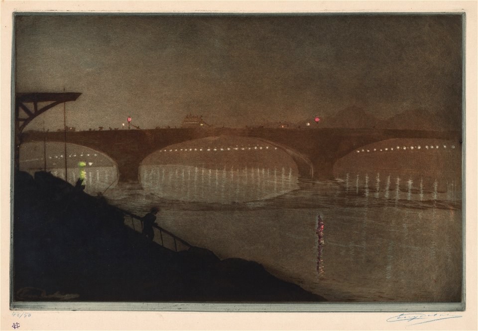 Eugène Delâtre (French, 1864-1938) - The Solferino Bridge, Nocturnal Effect - 2003.20 - Cleveland Museum of Art