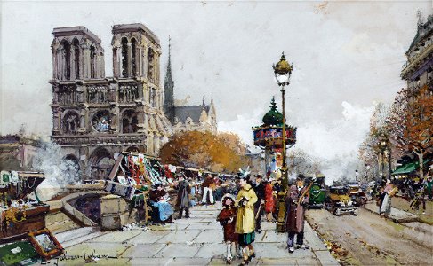 Eugène Galien-Laloue Paris Notre-Dame vue du quai Saint-Michel