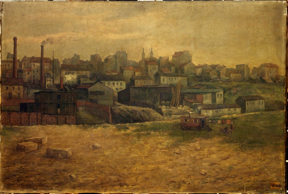 Eugène de Ménorval - La Butte aux Cailles, vue de la rue Vulpian, 13ème arrondissement - P233 - Musée Carnavalet