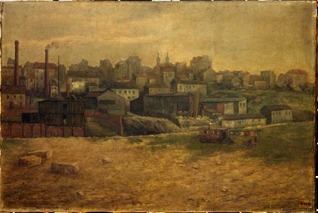 Eugène de Ménorval - La Butte aux Cailles, vue de la rue Vulpian, 13ème arrondissement - P233 - Musée Carnavalet