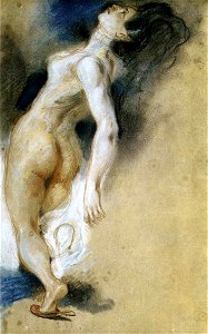 Eugène Delacroix - Female Nude, Killed from Behind - WGA06244