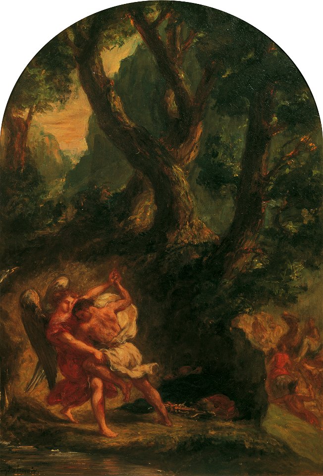 Eugène Delacroix - Jakob ringt mit dem Engel - 2449 - Österreichische Galerie Belvedere