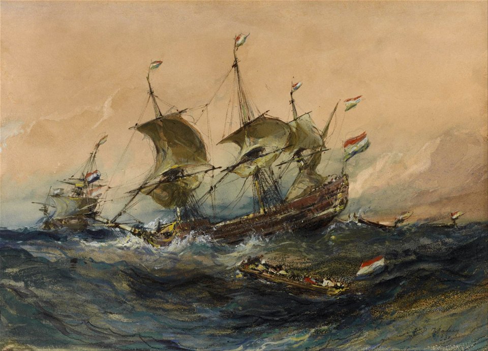 Eugène Isabey - Dutch Ships in a Storm - Google Art Project