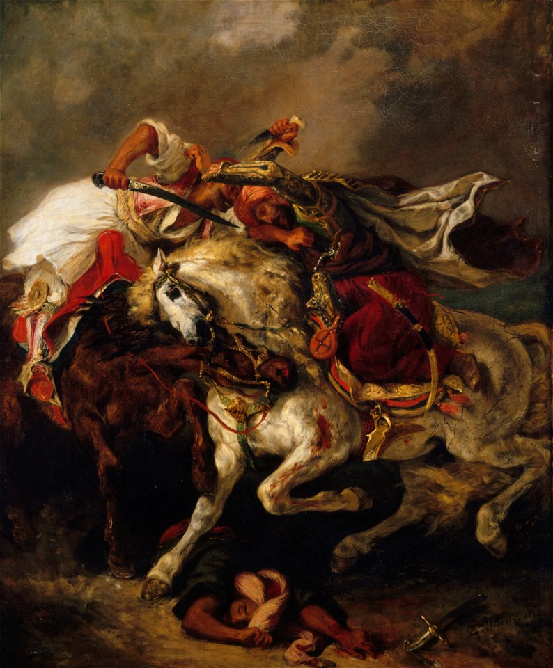 Eugène Delacroix - Combat of the Giaour and the Pasha - WGA06191