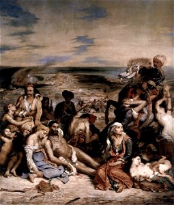 Eugène Delacroix - Le Massacre de Scio. Free illustration for personal and commercial use.