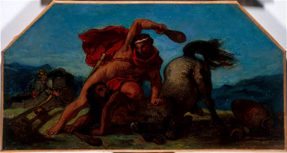 Eugène Delacroix - Esquisse pour le salon de la Paix à l'Hôtel de Ville de Paris , Hercule tuant le centaure Nessus - PPP907 - Musée des Beaux-Arts de la ville de Paris