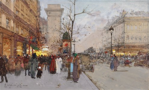 Eugène Galien-Laloue Paris Porte Saint-Denis 1. Free illustration for personal and commercial use.