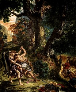 Eugène Delacroix - Jacob Wrestling with the Angel (detail) - WGA06221