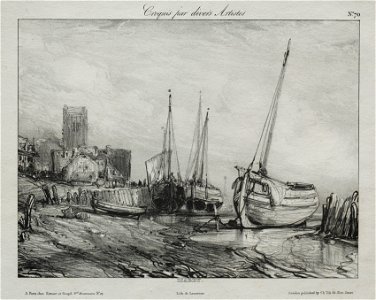 Eugène Isabey (French, 1803-1886) - Fishing Boats along the Beach - 1942.1040 - Cleveland Museum of Art