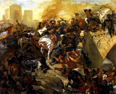 Eugène Delacroix - The Battle of Taillebourg (draft) - WGA6190
