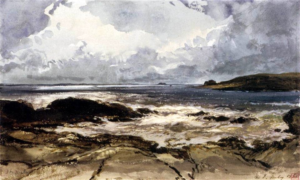 Eugène Isabey - Rocks at Saint-Malo - WGA11864