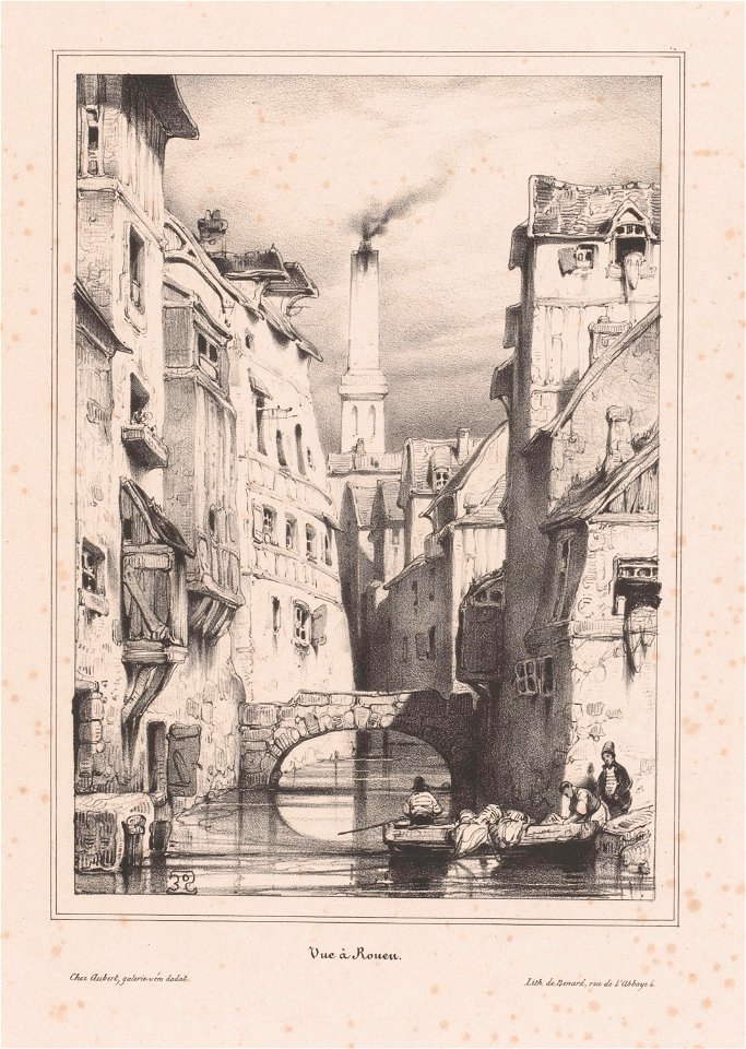 Eugène Lepoittevin, View of a canal in Rouen, 1832-1840, Rijksmuseum