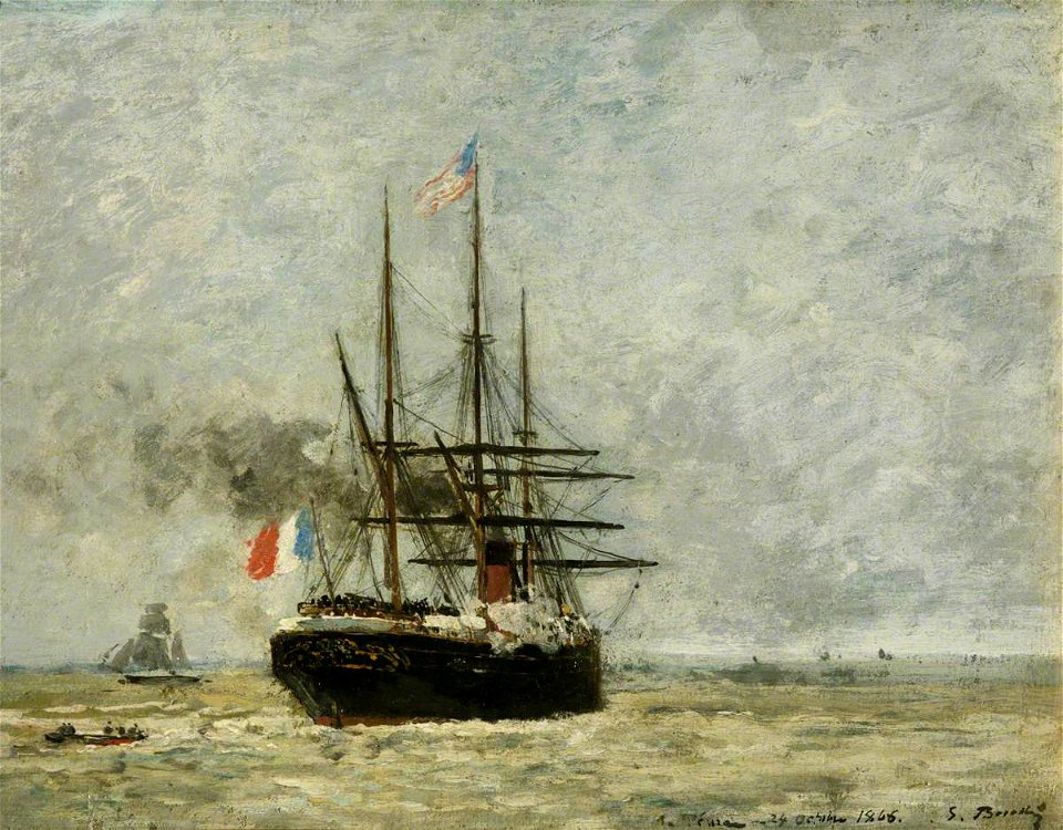 Eugène Louis Boudin (1824-1898) - Leaving Port - ABDAG002623 - Aberdeen Art Gallery