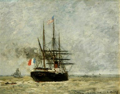 Eugène Louis Boudin (1824-1898) - Leaving Port - ABDAG002623 - Aberdeen Art Gallery