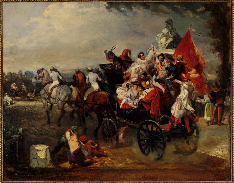 Eugène Lami - Scène de carnaval, place de la Concorde - P1957 - Musée Carnavalet