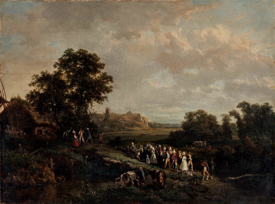 Eugène Louis Vasselin - Une noce en procession - PDUT1710 - Musée des Beaux-Arts de la ville de Paris