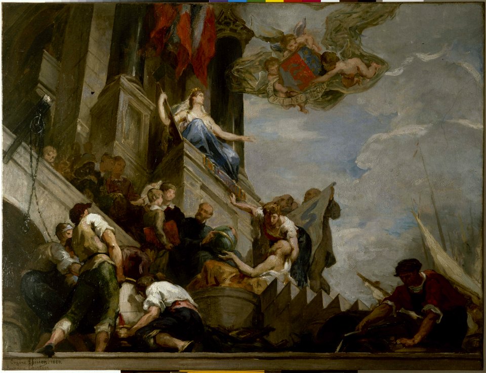 Eugène Romain Thirion - Esquisse pour la mairie du 12ème , Les industries du 12ème arrondissement. L'Instruction et l'Assist - PPP4278 - Musée des Beaux-Arts de la ville de Paris