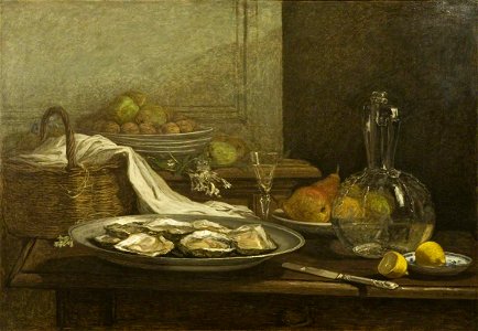 Eugène Louis Boudin (1824-1898) - Still Life with Oysters - K4001 - Bristol City Museum and Art Gallery