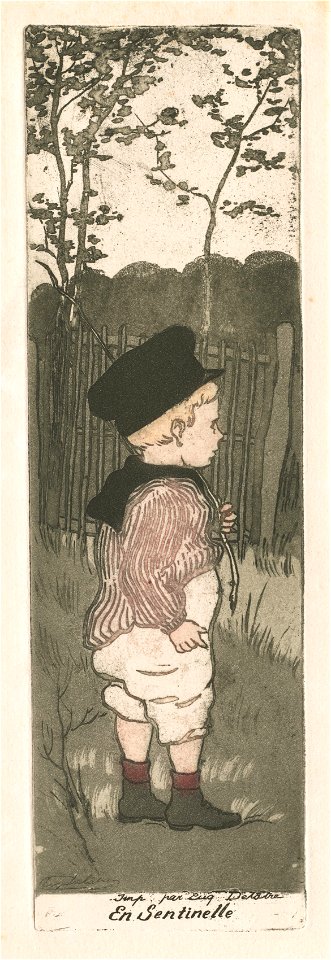 Eugène Delâtre (French, 1864-1938), Zeitschrift für Bildende Kunst - On Sentry Duty - 2009.569 - Cleveland Museum of Art