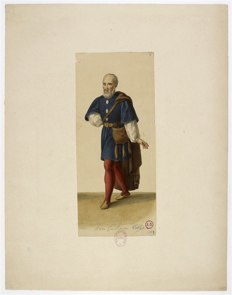 Eugène Du Faget - Costume designs for Guillaume Tell - 1. Nicolas Levasseur as Walter Furst - Original