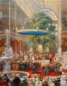 Eugène Louis Lami - Opening of the Great Exhibition, 1 May 1851 - Google Art Project. Free illustration for personal and commercial use.