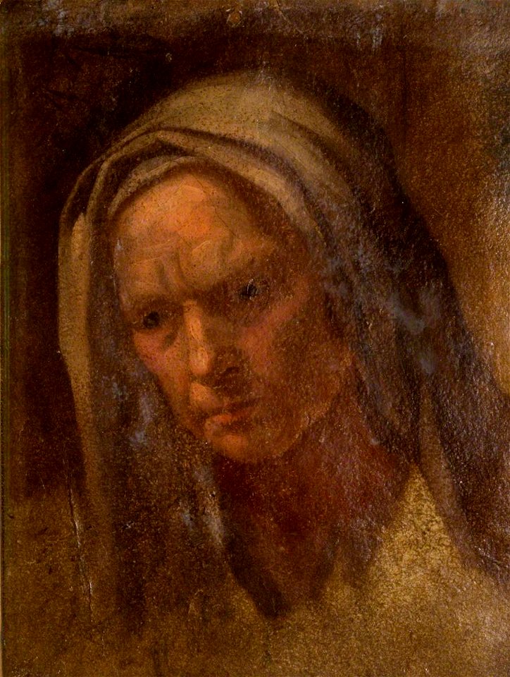 Eugène Fromentin (1820-1876) - Head of an Old Woman - GR.101 - The New Art Gallery Walsall