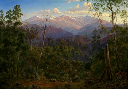 Eugène von Guérard - Mount Kosciusko, seen from the Victorian border (Mount Hope Ranges) - Google Art Project