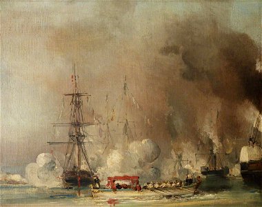 Eugène Isabey (1803-1886) - The Departure from Tréport of Queen Victoria, 7 September 1843 - 515447 - National Trust