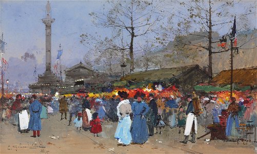 Eugène Galien-Laloue Paris Le marché