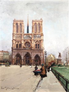 Eugène Galien-Laloue Paris Notre-Dame Flower-Lady