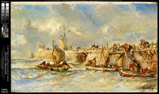 Eugène Isabey - Landing Stage on the Jetty - 1990.62 - Clark Art Institute