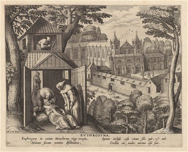 Euphrosine of Alexandria print by Maerten de Vos, S.I 810, Prints Department, Royal Library of Belgium