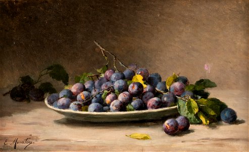 Euphémie Muraton Stillleben mit Pflaumen