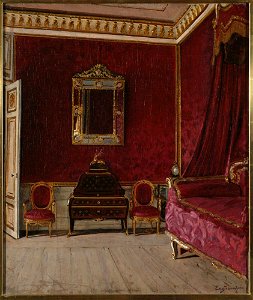Eugène Jansson - Gripsholms slott, drottningens sängkammare - NMGrh 3919 - Nationalmuseum