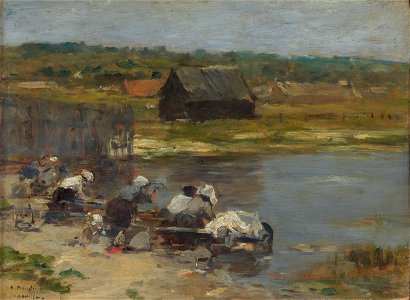 Eugène Louis Boudin - Washerwomen at the Edge of the Pond - 1978.108 - Art Institute of Chicago