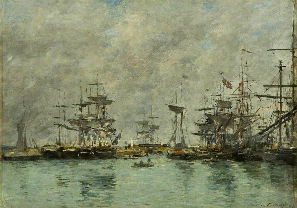 Eugène Louis Boudin (1824-1898) - Harbour Scene - K2924 - Bristol City Museum and Art Gallery