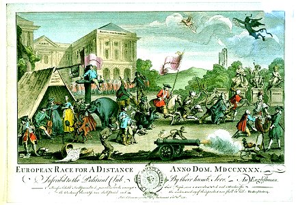 European Race for A Distance. Anno Dom. MDCCXXXX (caricature) RMG PW3957