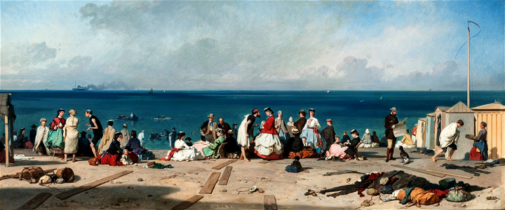 Eugène Poittevin, Les Bains de Mer, Plage d’Etretat, 1864