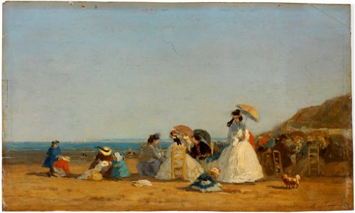Eugène Louis Boudin - Figures on a Beach - 1986.070 - Rhode Island School of Design Museum
