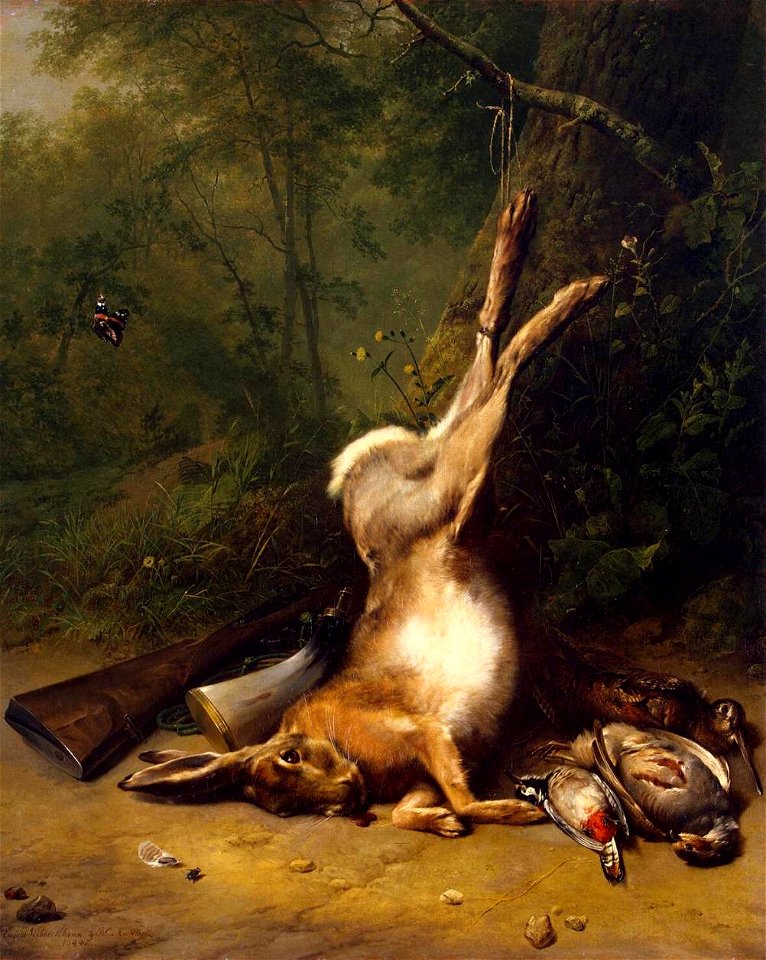 Eugène Verboeckhoven - Still-Life with a Hare - WGA24563
