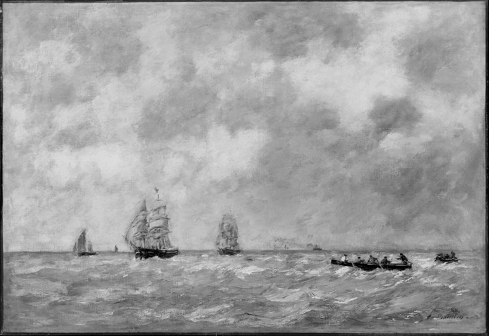 Eugène Louis Boudin - Seascape, River Pilots - 1995.44 - Museum of Fine Arts