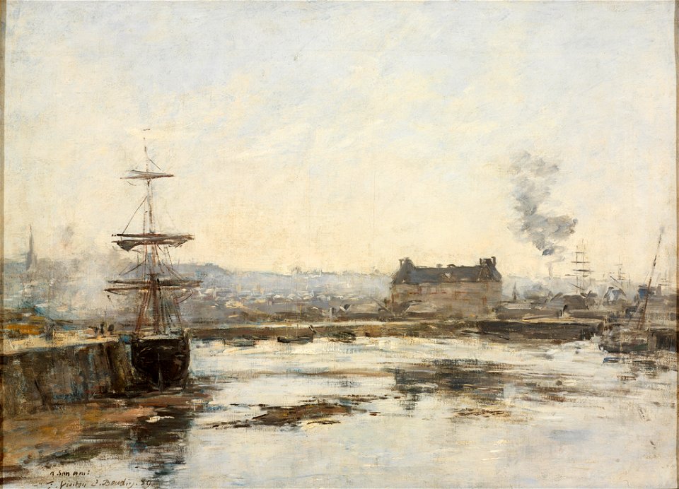 Eugène Louis Boudin - The Port at Trouville - 29.290 - Rhode Island School of Design Museum