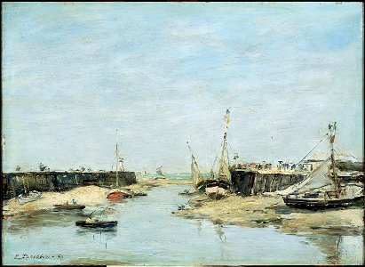 Eugène Louis Boudin - Trouville, Les Jetees a Maree Basse - 65.2638 - Museum of Fine Arts