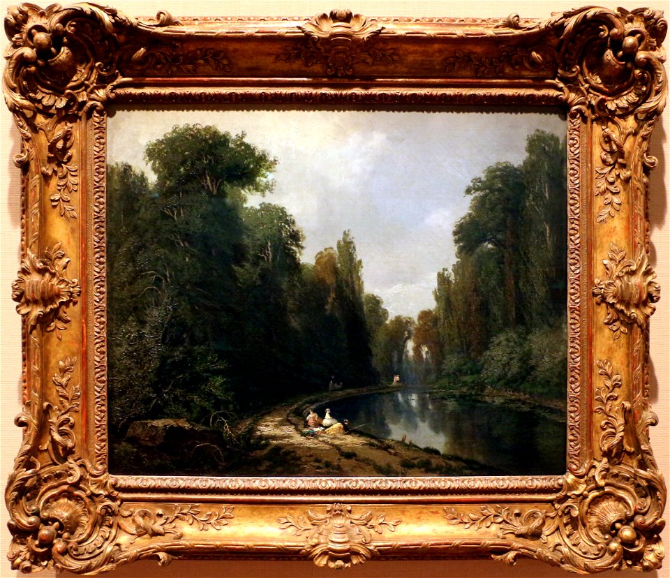 Eugène-louis lami, paesaggio in un parco, 1850 ca