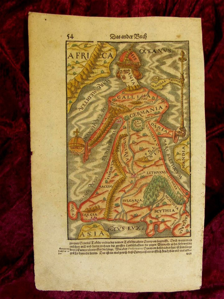 Europe shaped into a queen* (1628). Free illustration for personal and commercial use.