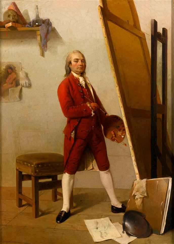 European School c1800 Portrait of an Artist in his Studio