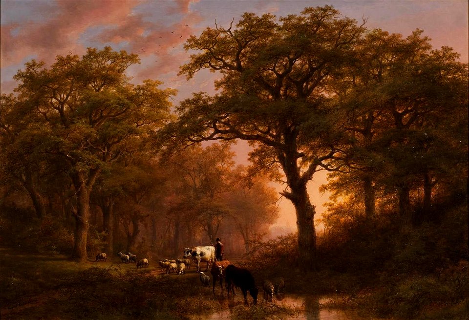 Eugène Verboeckhoven en Johan Klombeck - Zomerlandschap met vee