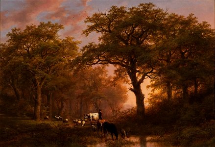 Eugène Verboeckhoven en Johan Klombeck - Zomerlandschap met vee