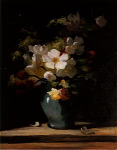 Eva Gonzalès - Anémones au vase bleu