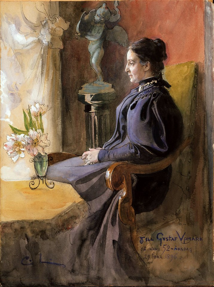 Eva Upmark, 1852-1944, född Kindstrand (Carl Larsson) - Nationalmuseum - 25310